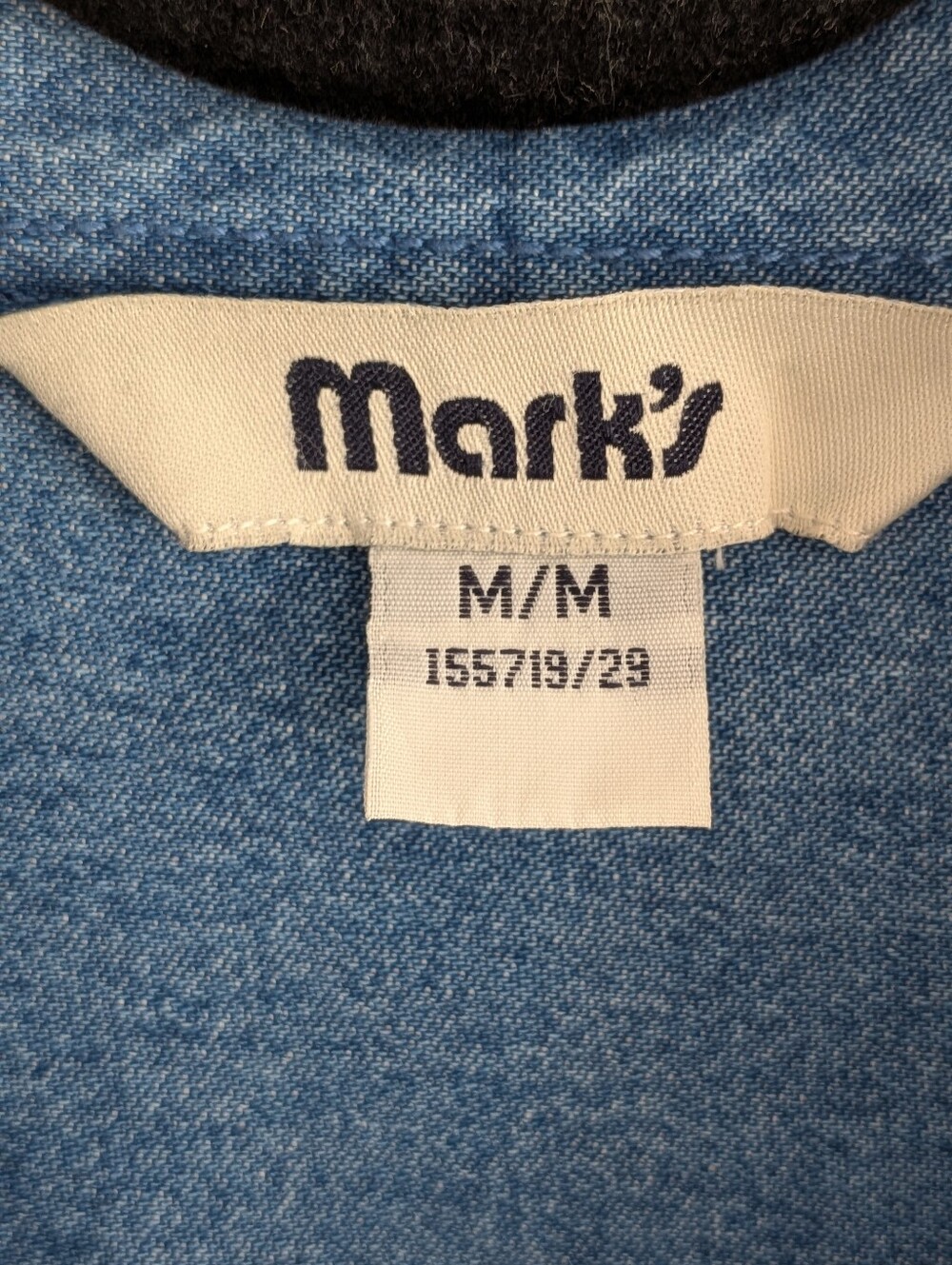 Vintage Mark’s denim Pearl Snap button rugged workwear Heavy Cotton Shirt M - Picture 2 of 9